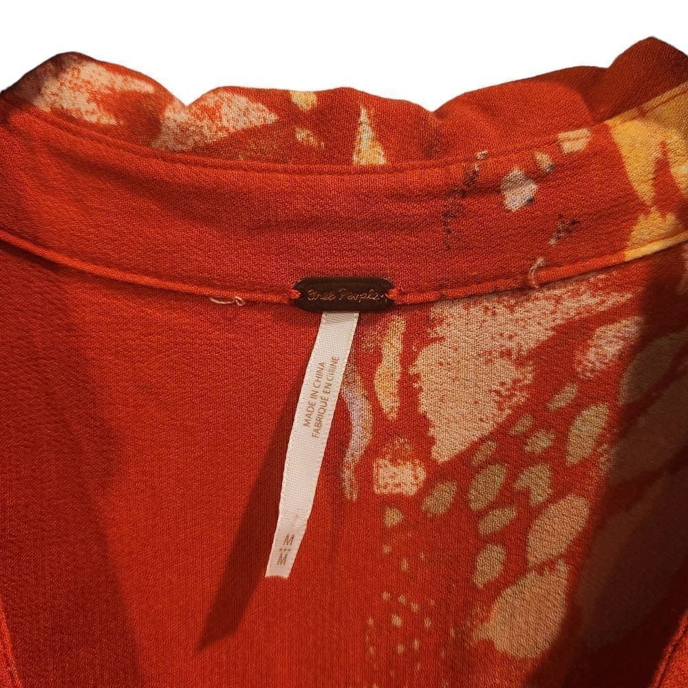 Free People Field Of Butterflies Tunic Top Floral Orange Medium - Picture 5 of 9